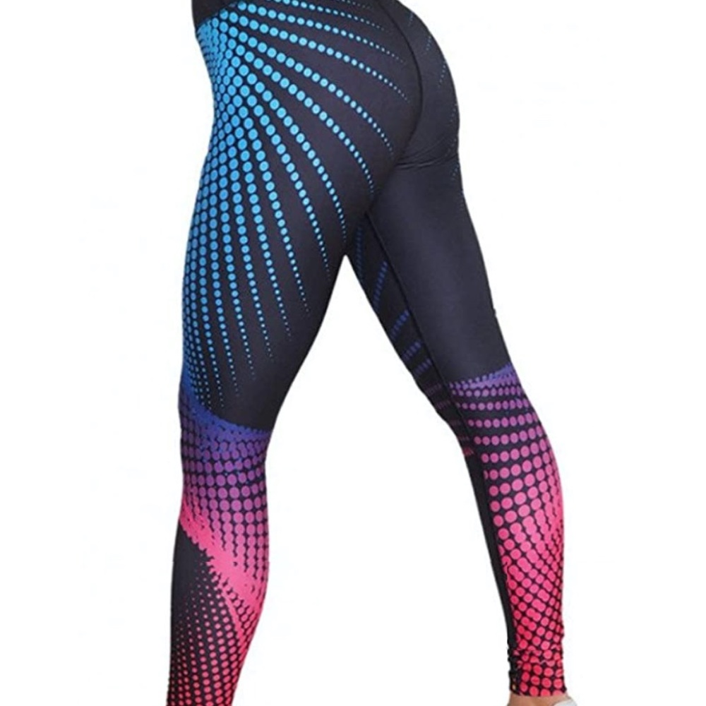 Women Stretch Print Yoga Tights Leggings - Picture 2 of 2